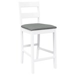 vidaXL Tabourets de bar avec coussins 2 Pièces blanc bois massif d'hévéa