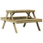 vidaXL Table de pique-nique 105x134x75 cm bois de pin imprégné