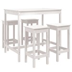vidaXL Ensemble de bar de jardin 5 Pièces blanc bois massif de pin