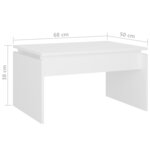 Vidaxl table basse blanc 68x50x38 cm aggloméré
