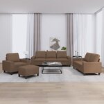 vidaXL Ensemble de canapés 4 Pièces marron tissu