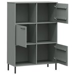 vidaXL Bibliothèque avec pieds en métal Gris 90x35x128 5 cm Bois OSLO