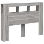 vidaXL Tête de lit à LED sonoma gris 140x18 5x103 5 cm bois ingénierie