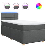 vidaXL Sommier à lattes de lit avec matelas Gris foncé 90x200 cm Tissu