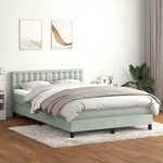 vidaXL Sommier à lattes de lit et matelas gris clair 140x210cm velours