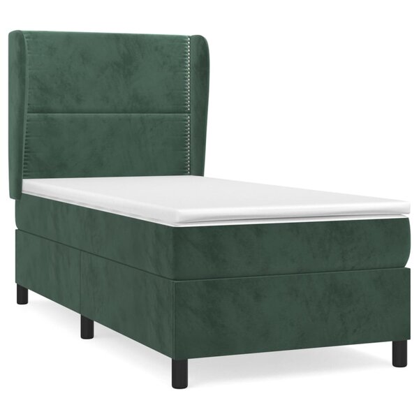 vidaXL Sommier à lattes de lit et matelas Vert foncé 80x200 cm Velours