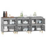 vidaXL Buffets 3 Pièces gris béton 60x35x70 cm bois d'ingénierie