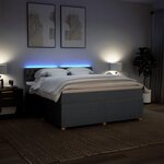 vidaXL Sommier à lattes de lit avec matelas Gris foncé 180x200cm Tissu