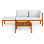 vidaXL Salon de jardin 4 pièces avec coussins Crème 63 x 63 cm