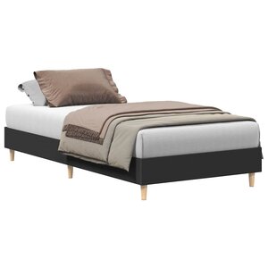 vidaXL Cadre de lit sans matelas noir 90x190 cm bois ingénierie