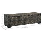 vidaXL Boîte de rangement 120 cm Noir Rotin naturel kubu et manguier