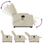 vidaXL Fauteuil inclinable de massage électrique crème similicuir