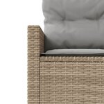 vidaXL Salon de jardin 3 Pièces demi-rond beige résine tressée