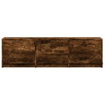 vidaXL Meuble TV avec LED chêne fumé 140x34x40 cm bois d'ingénierie