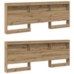 vidaXL Tête de lit de rangement avec étagère chêne artisanal 200 cm