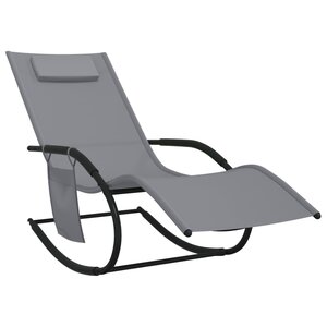 vidaXL Chaise longue à bascule gris acier et textilène
