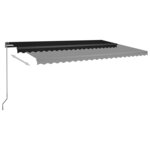 vidaXL Auvent automatique capteur de vent et LED 500x350 cm Anthracite