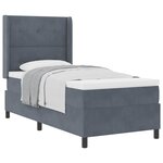 vidaXL Lit à ressorts avec matelas Gris foncé 90 x 200 cm Velours
