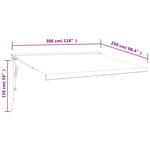 vidaXL Auvent rétractable jaune et blanc 3x2 5 m tissu et aluminium