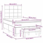 vidaXL Sommier à lattes de lit et matelas gris clair 120x190cm velours