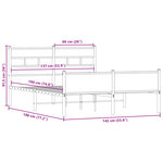 vidaXL Cadre de lit sans matelas chêne fumé 137x190 cm bois ingénierie