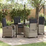 vidaXL Ensemble de salle à manger pour jardin 5 Pièces Gris clair
