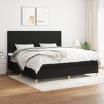 vidaXL Sommier à lattes de lit avec matelas Noir 200x200 cm Tissu