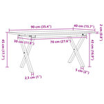 vidaXL Table basse cadre en X 90x40x45 cm bois de pin massif et fonte