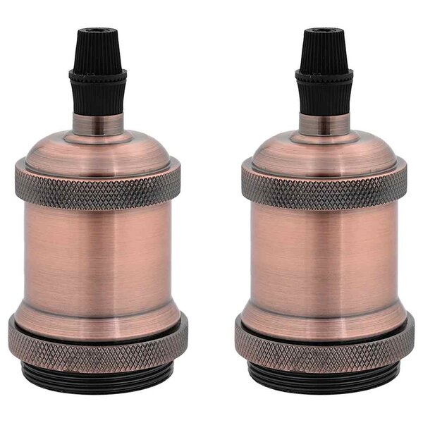 vidaXL Douilles de lampe 2 Pièces bronze rouge E27