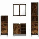 vidaXL Ensemble meubles salle de bain 4 Pièces chêne fumé bois ingénierie