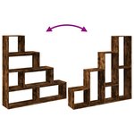 vidaXL Étagère séparatrice de pièce 4 niveaux chêne fumé