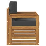 vidaXL Canapé d’extérieur Bois d'acacia massif et polyester Naturel