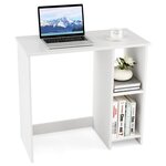 Bureau d'ordinateur table de travail pour petit espace avec 2 compartiments bureau informatique 40 x 80 x 74 cm blanc 20_0007990
