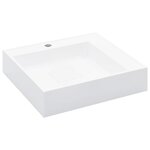 vidaXL Lavabo 50x50x12 3 cm Fonte minérale/marbre Blanc