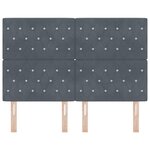 vidaXL Tête de Lit LED Argyle Gris foncé 80 cm Velours