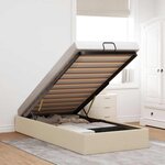 vidaXL Cadre de lit ottoman sans matelas crème 80x200 cm tissu