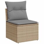 vidaXL Salon de jardin 11 Pièces avec coussins beige résine tressée