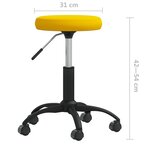 vidaXL Chaise pivotante de bureau Jaune moutarde Velours