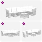 vidaXL Ensemble de canapé de jardin 7 Pièces Beige polyrotin