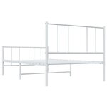 vidaXL Cadre de lit métal avec tête de lit/pied de lit blanc 107x203cm