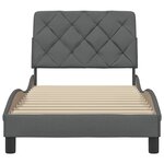 vidaXL Cadre de lit sans matelas gris foncé 80x200 cm tissu