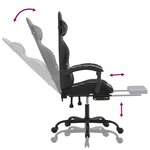 vidaXL Chaise de jeu avec repose-pied Noir et camouflage Similicuir