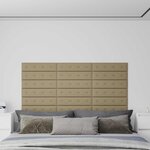 vidaXL Tête de lit murale 12 Pièces Cappuccino 60 x 15 cm Simili cuir
