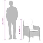 vidaXL Chaises de jardin avec coussins lot de 2 noir résine tressée