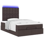 vidaXL Cadre de lit ottoman avec matelas marron foncé 120x200 cm tissu