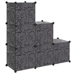 vidaXL Organisateur de rangement cube avec 6 compartiments Noir