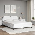 vidaXL Cadre de lit avec lumières LED blanc 160x200 cm similicuir