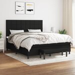 vidaXL Sommier à lattes de lit avec matelas Noir 180x200 cm Tissu