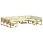 vidaXL Ensemble de canapés d'extérieur 9 pc Blanc et crème