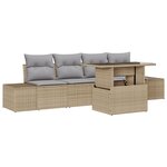 vidaXL Ensemble de canapé de jardin 5 pièces avec coussins en poly rattan beige